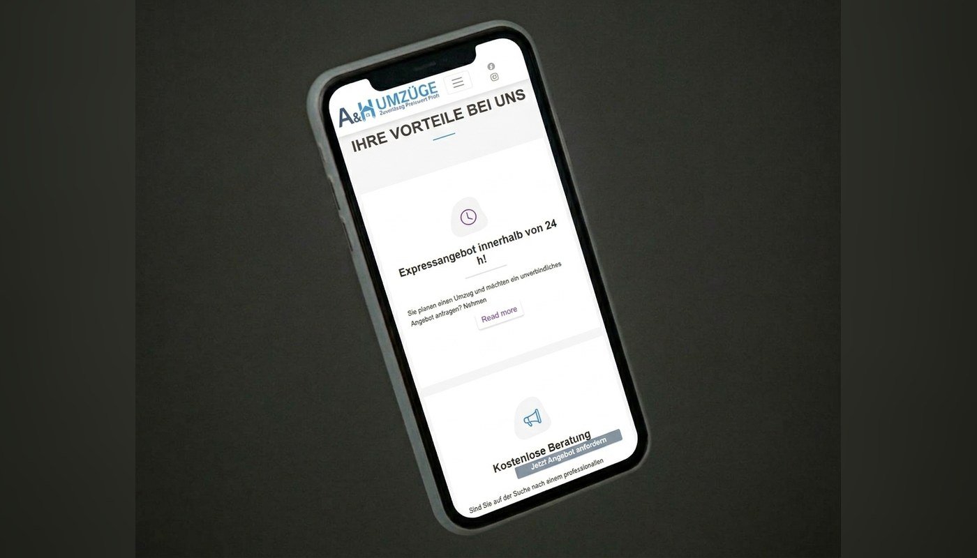 موقع A&H Umzüge على الهاتف